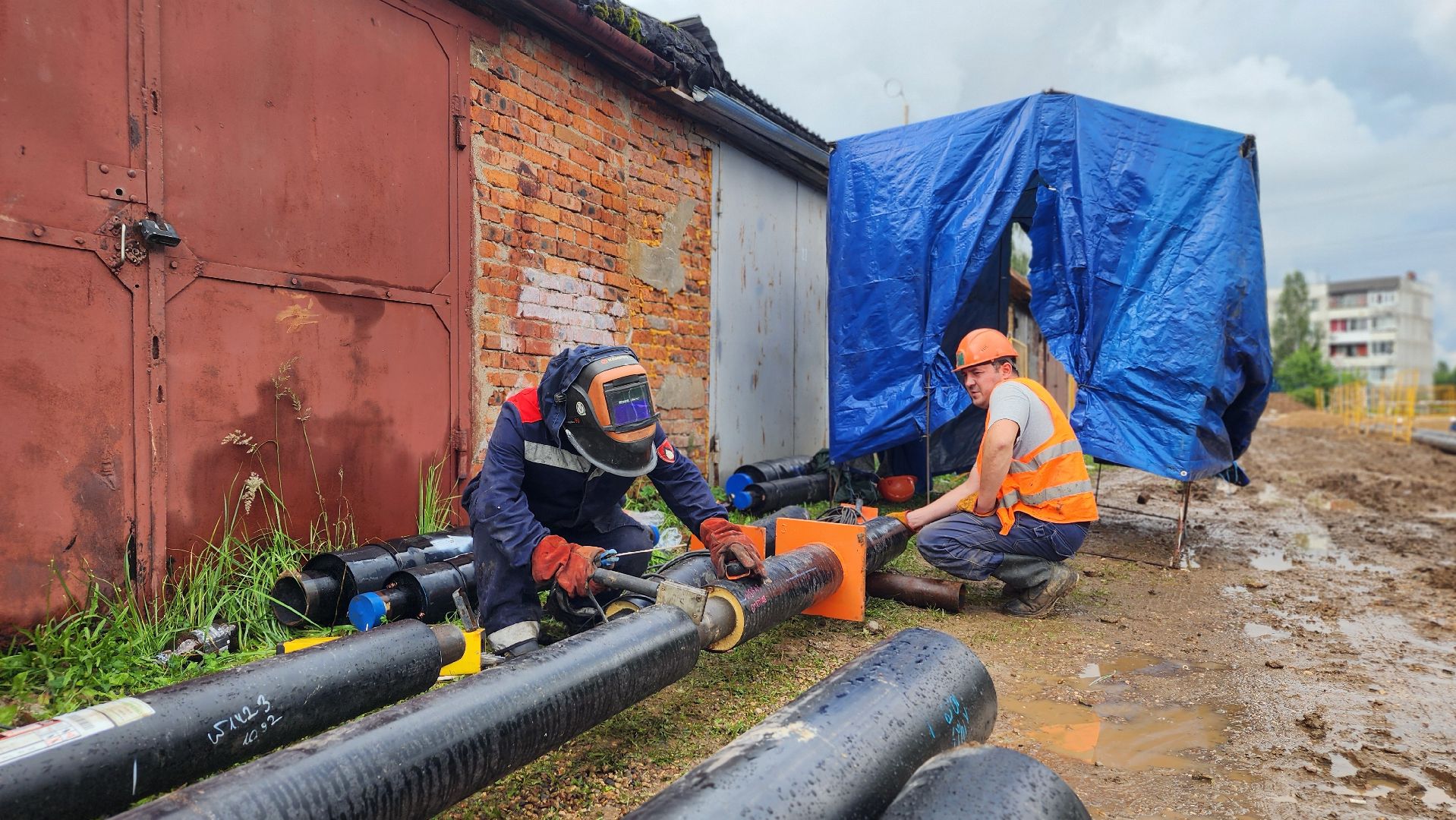 волоколамский муниципальный округ, сычево, ремонт теплосетей,
