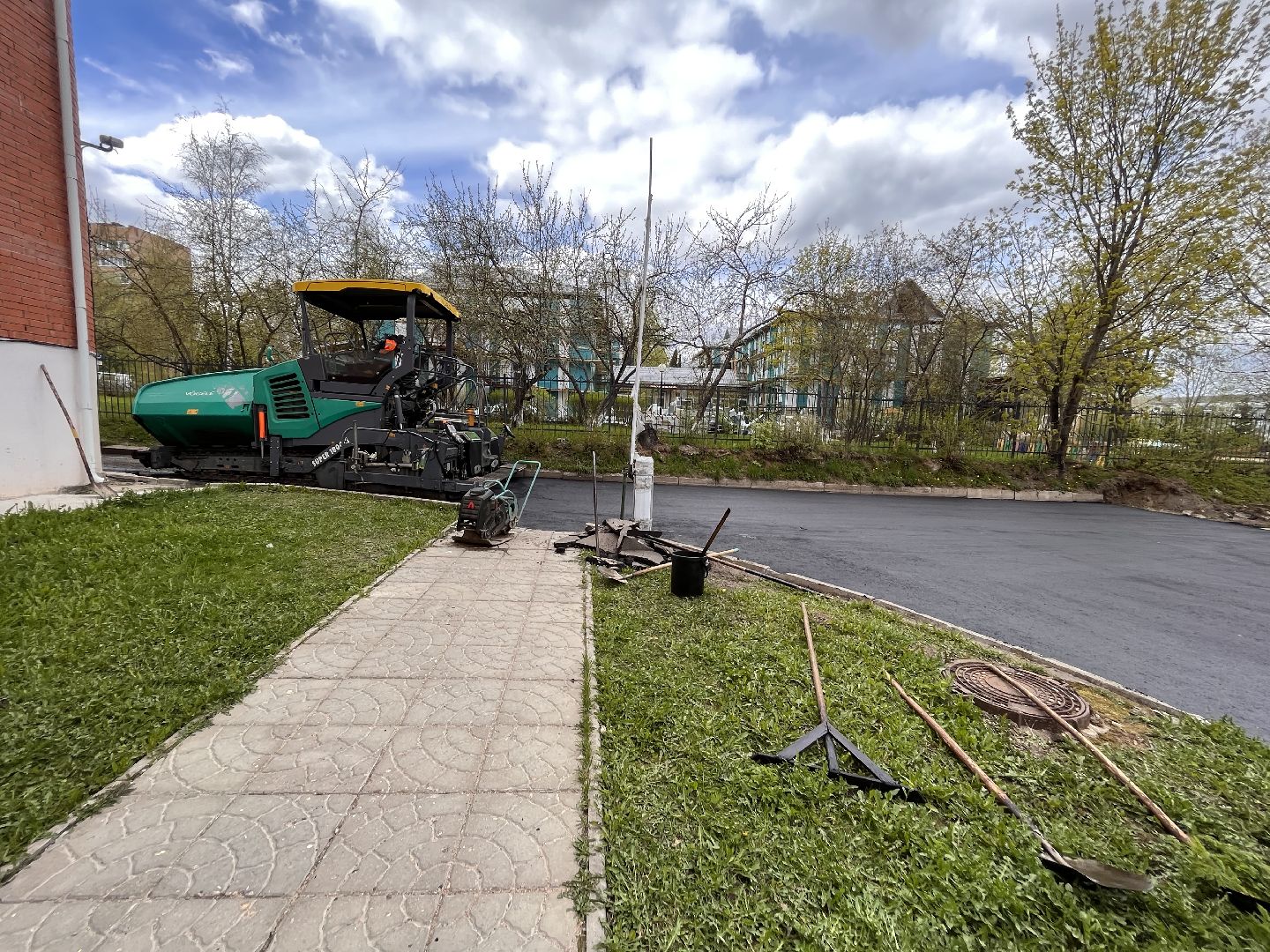 Шаховская, дороги, укладка асфальта