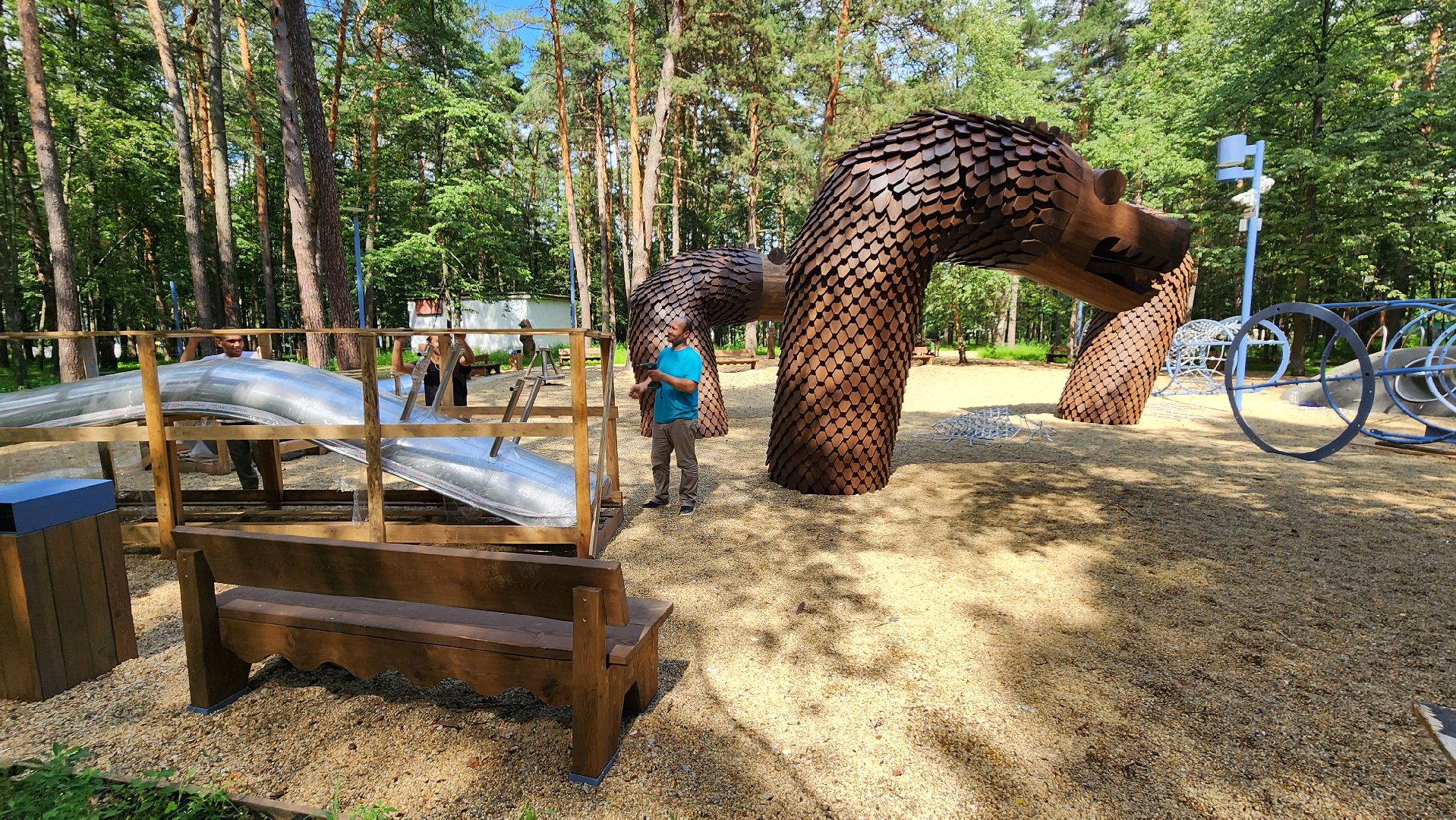 протвино, парк сказка, установка змея горыныча,