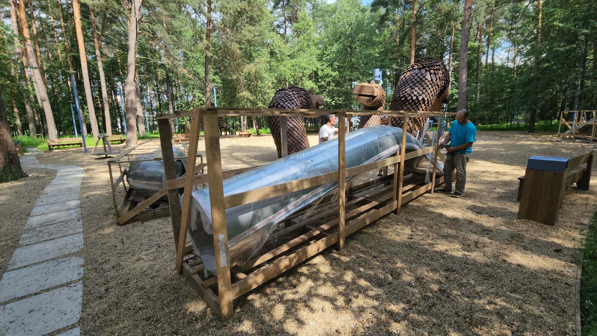 протвино, парк сказка, установка змея горыныча,