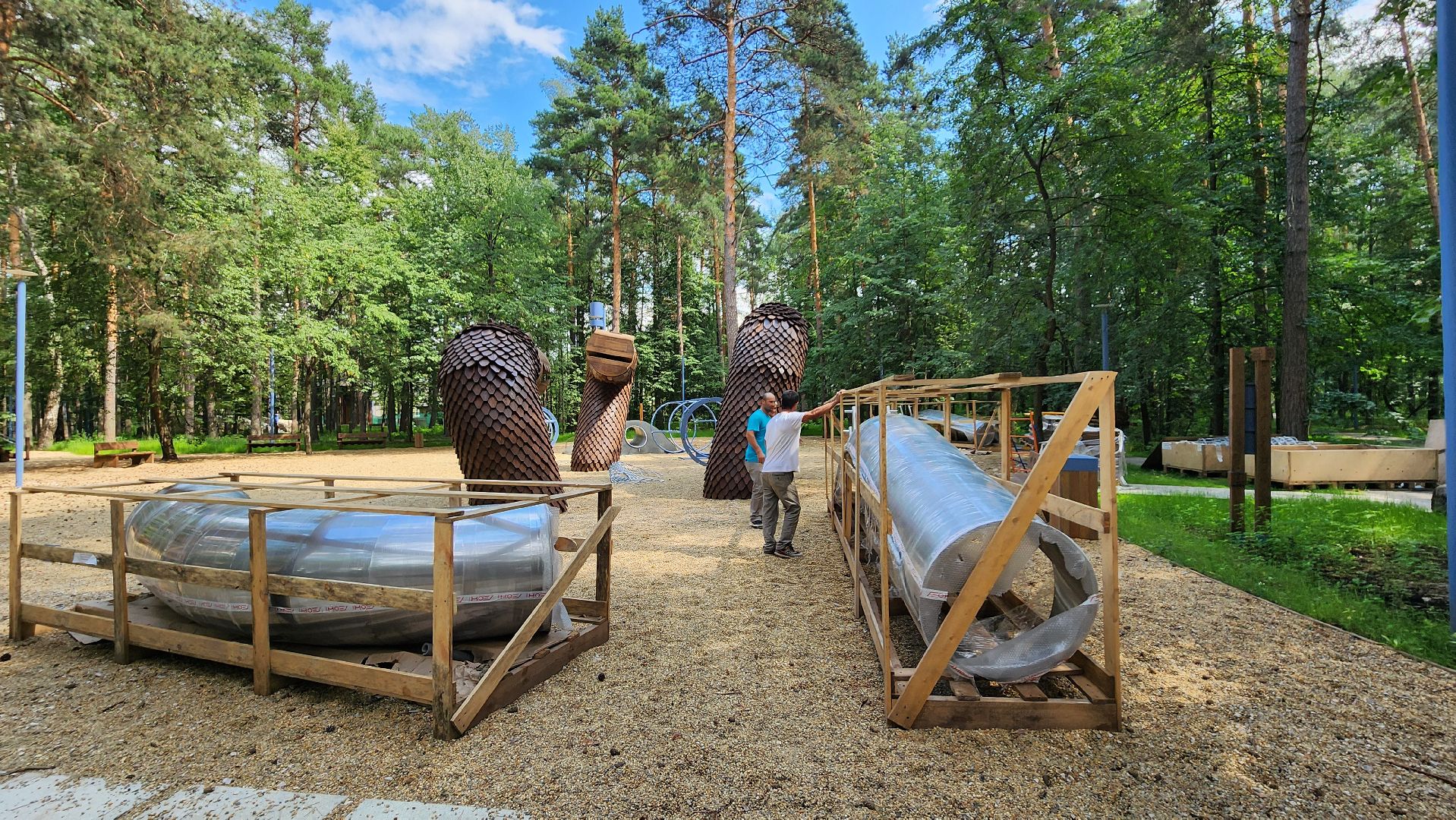 протвино, парк сказка, установка змея горыныча,