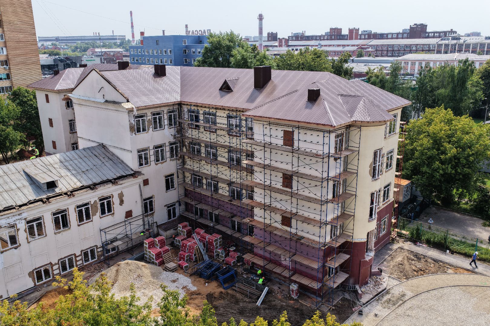 видео с коптера, школа 6 подольск, капремонт школы 6 подольск,