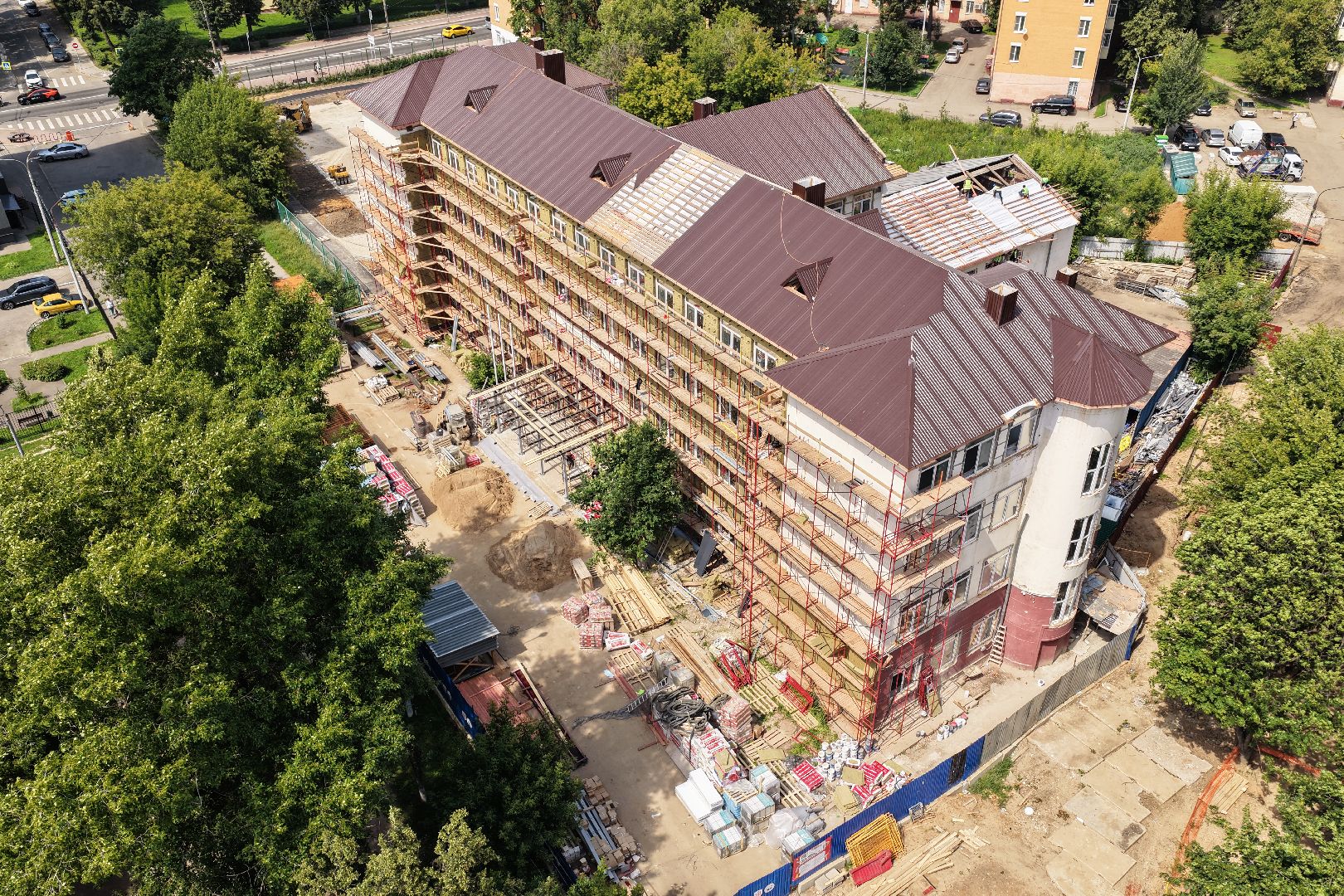 видео с коптера, школа 6 подольск, капремонт школы 6 подольск,