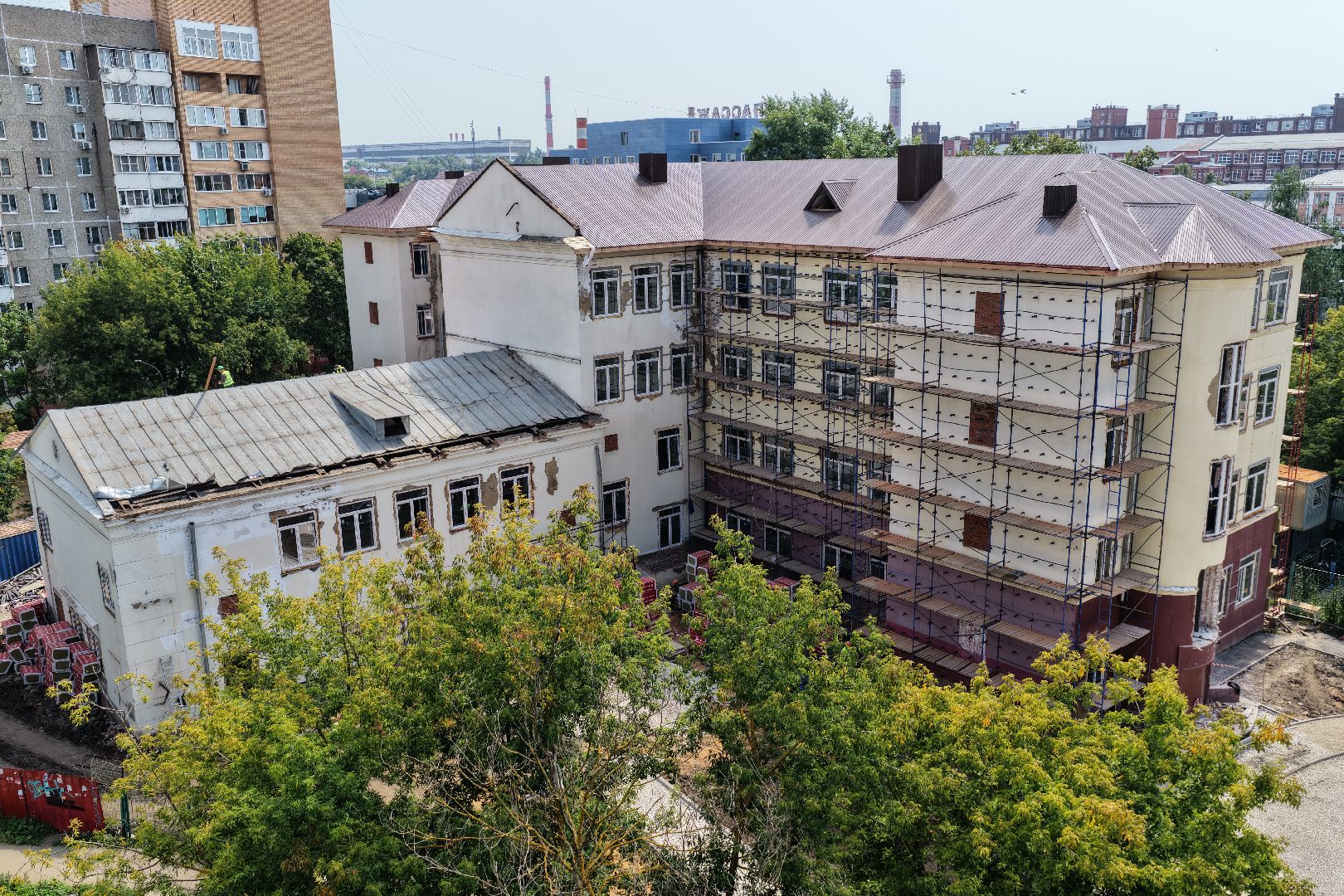 видео с коптера, школа 6 подольск, капремонт школы 6 подольск,