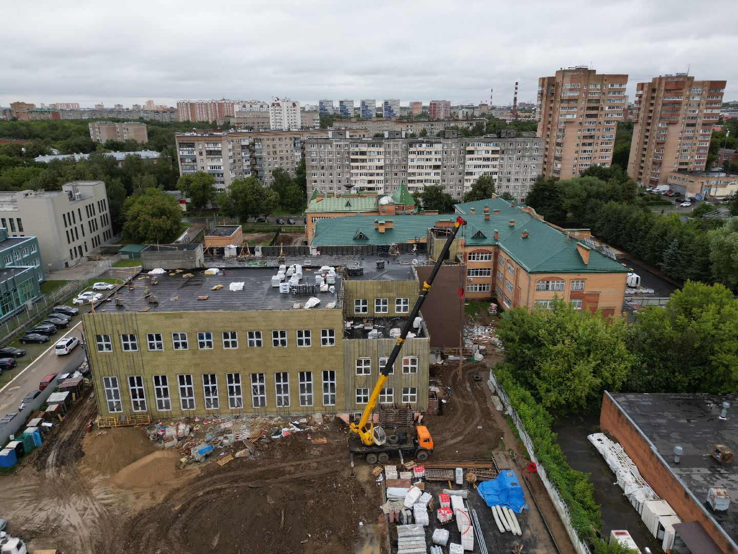 видео с коптера, школа 29 имени забродина, пристройка к школе 29,