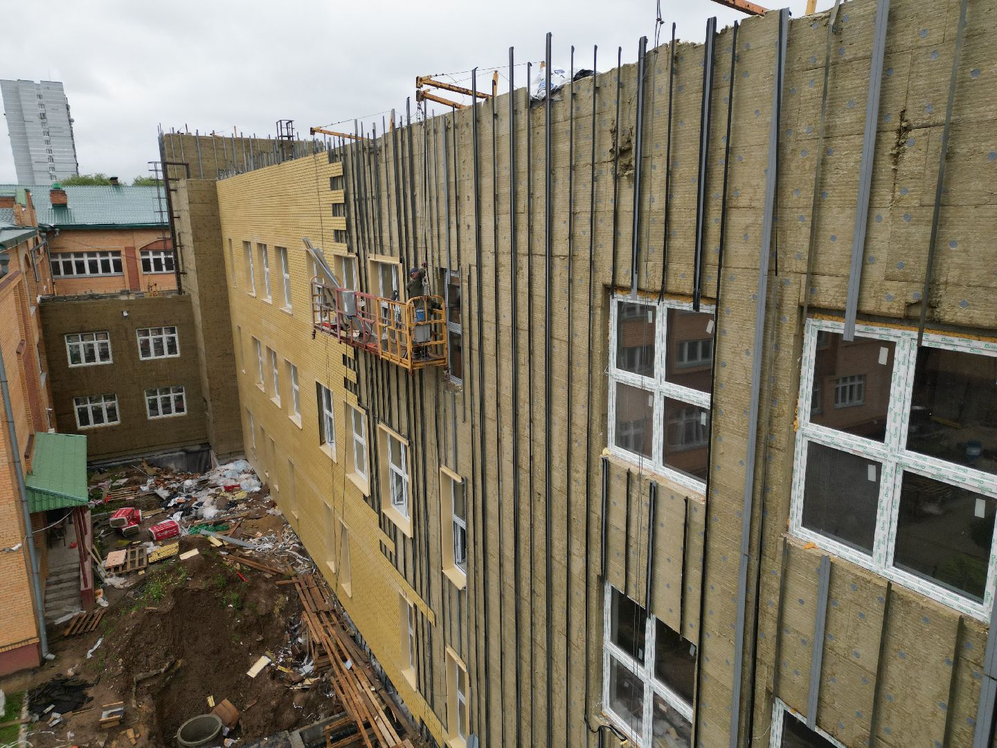 видео с коптера, школа 29 имени забродина, пристройка к школе 29,