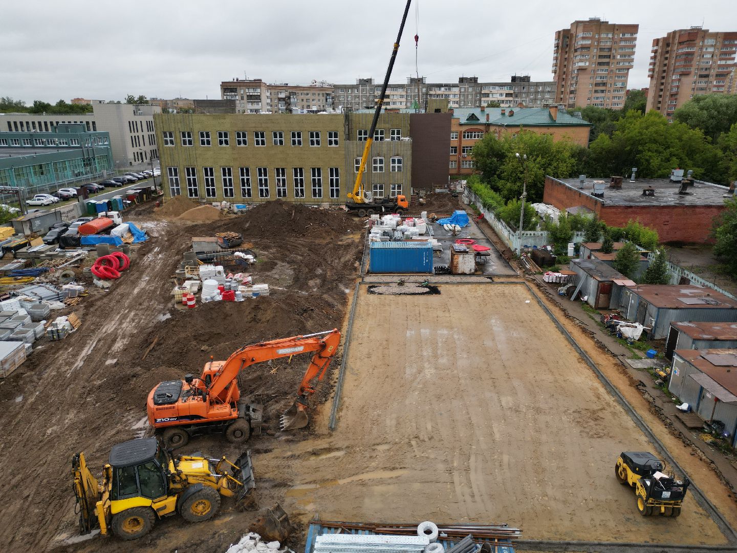 видео с коптера, школа 29 имени забродина, пристройка к школе 29,