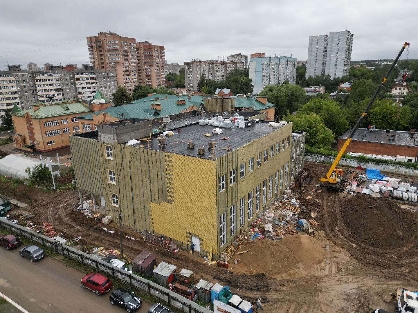 видео с коптера, школа 29 имени забродина, пристройка к школе 29,