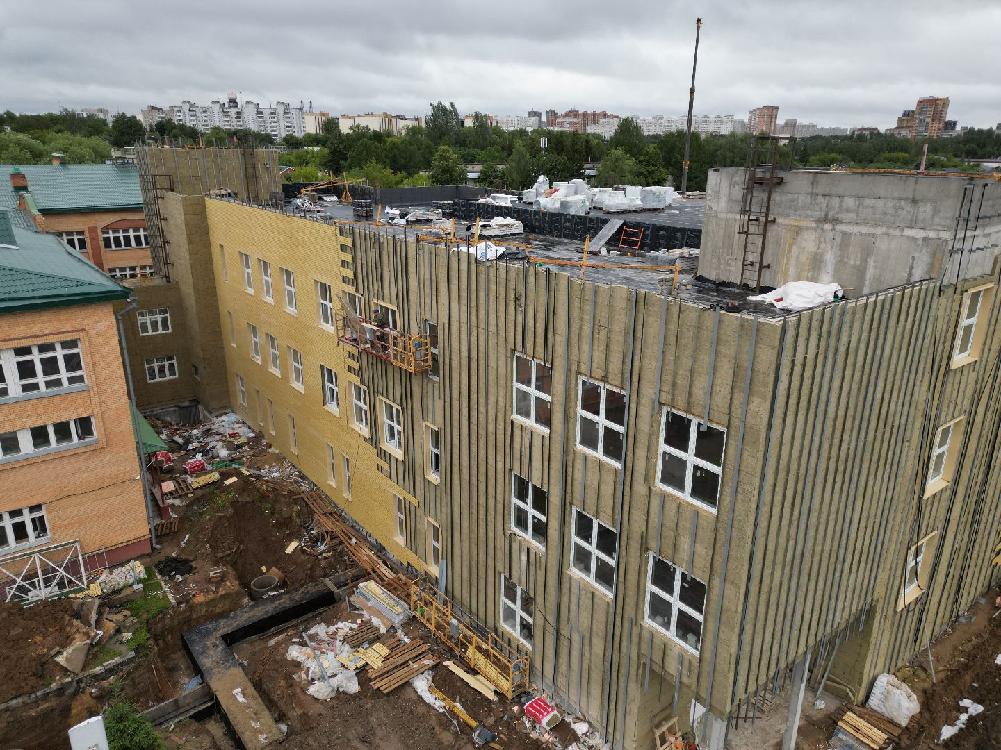 видео с коптера, школа 29 имени забродина, пристройка к школе 29,