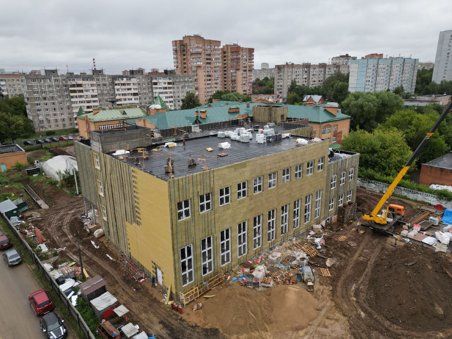 видео с коптера, школа 29 имени забродина, пристройка к школе 29,