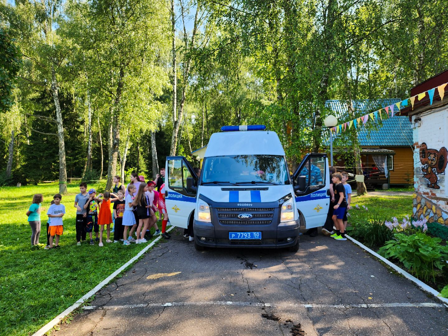Подольск, Единый день профилактики, лагерь ромашка, Пожарные, Полиция, Кинологи,