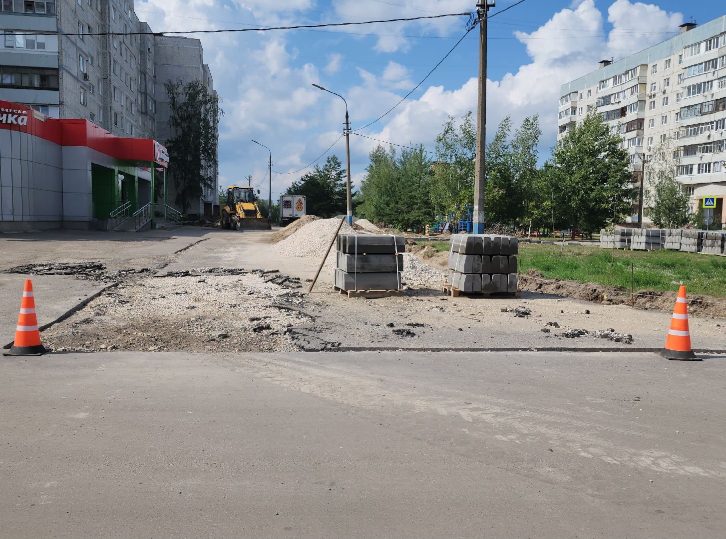 благоустройство дворов, орехово-зуевский округ, давыдово,