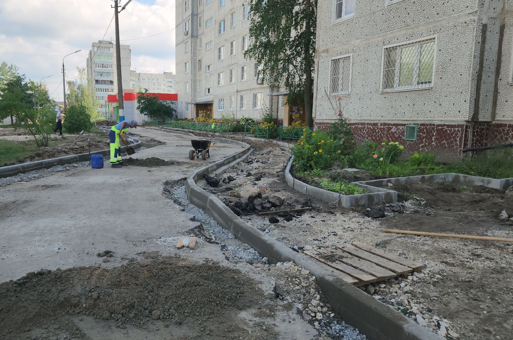 благоустройство дворов, орехово-зуевский округ, давыдово,