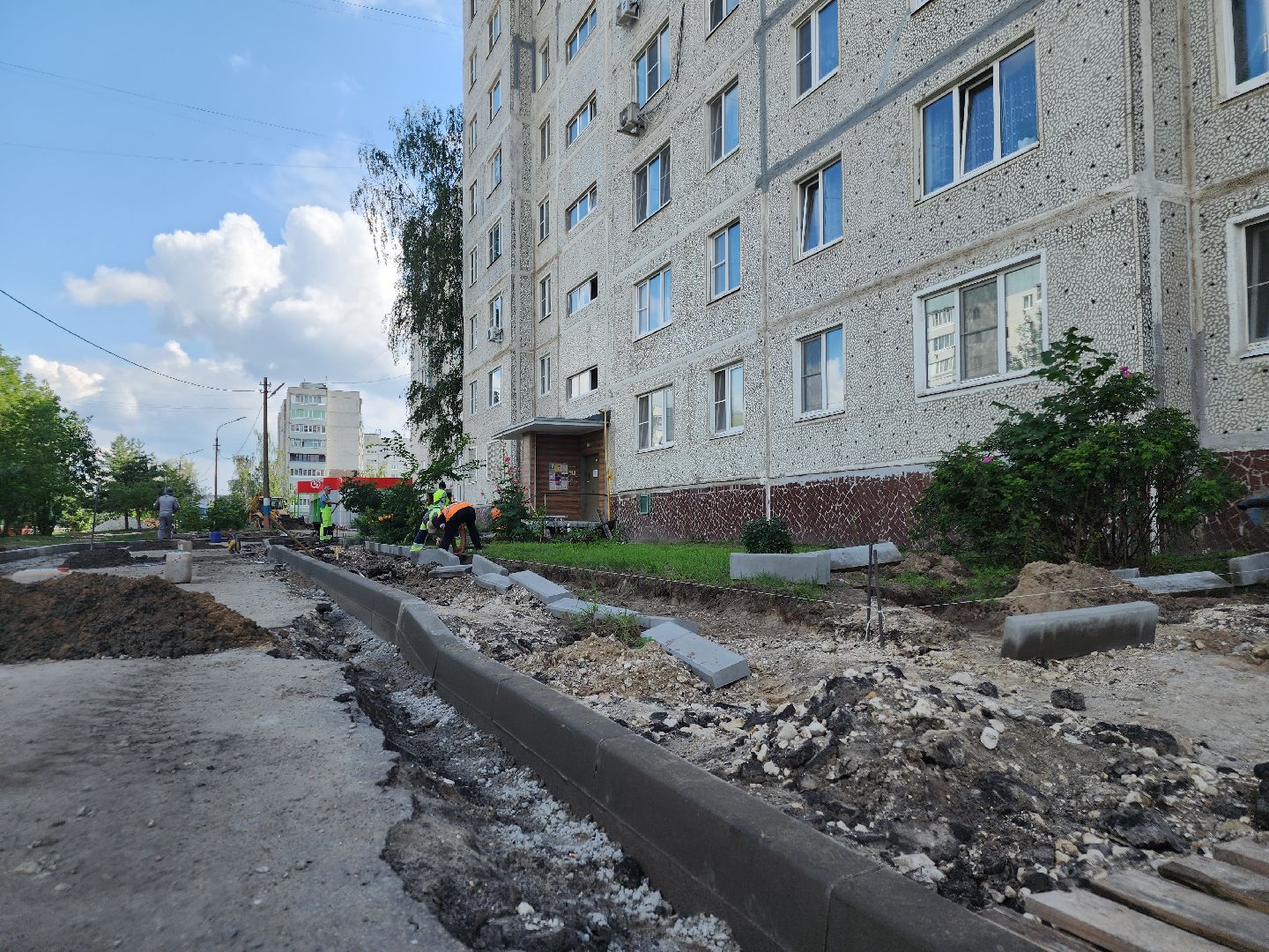 благоустройство дворов, орехово-зуевский округ, давыдово,