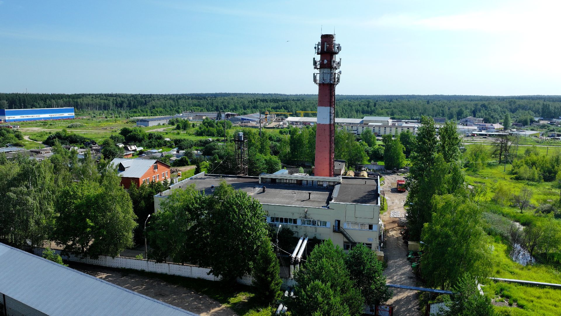 видео с коптера, котельная руза,