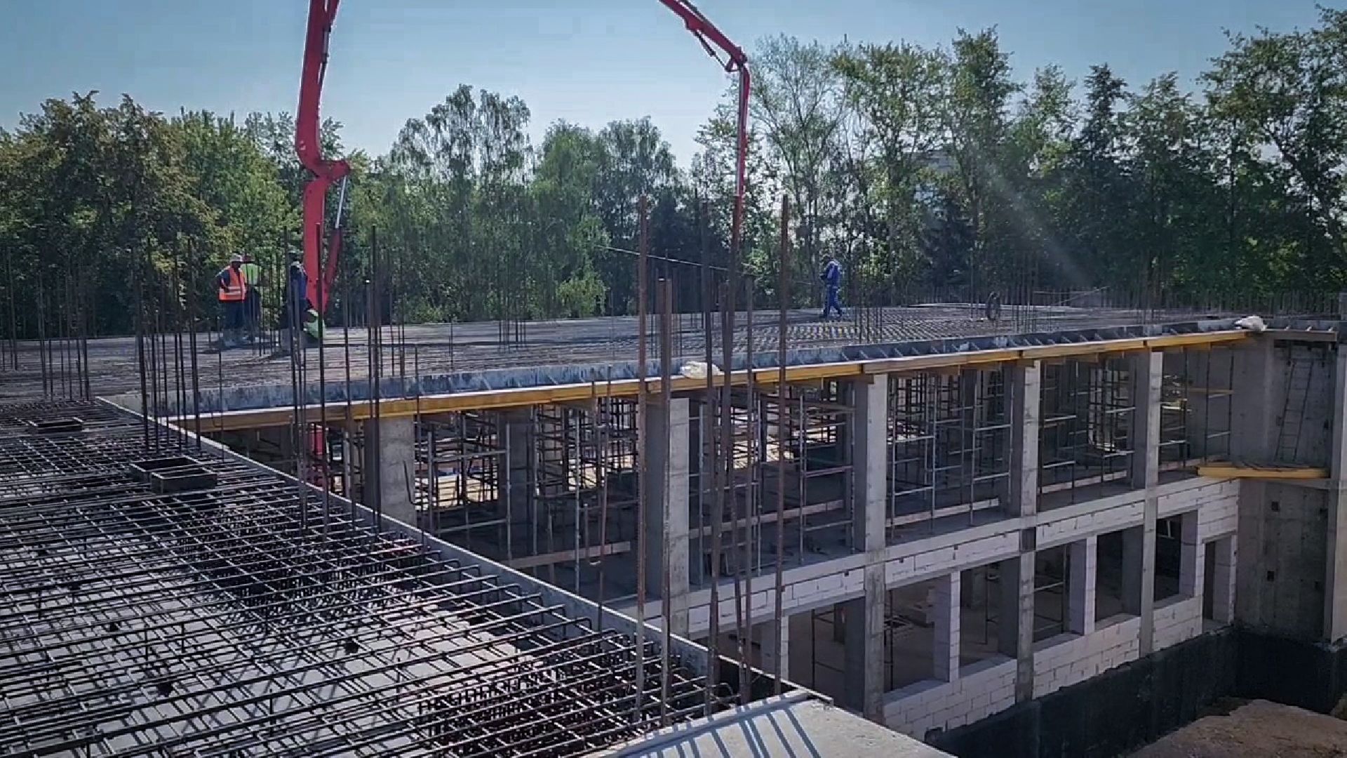 бронницы, строительство пристройки к лицею, монолитные работы, новый корпус лицея в бронницах,