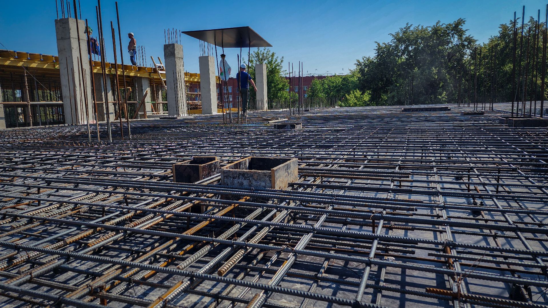 бронницы, строительство пристройки к лицею, монолитные работы, новый корпус лицея в бронницах,