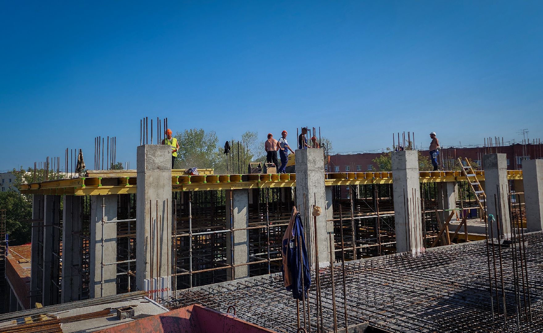 бронницы, строительство пристройки к лицею, монолитные работы, новый корпус лицея в бронницах,