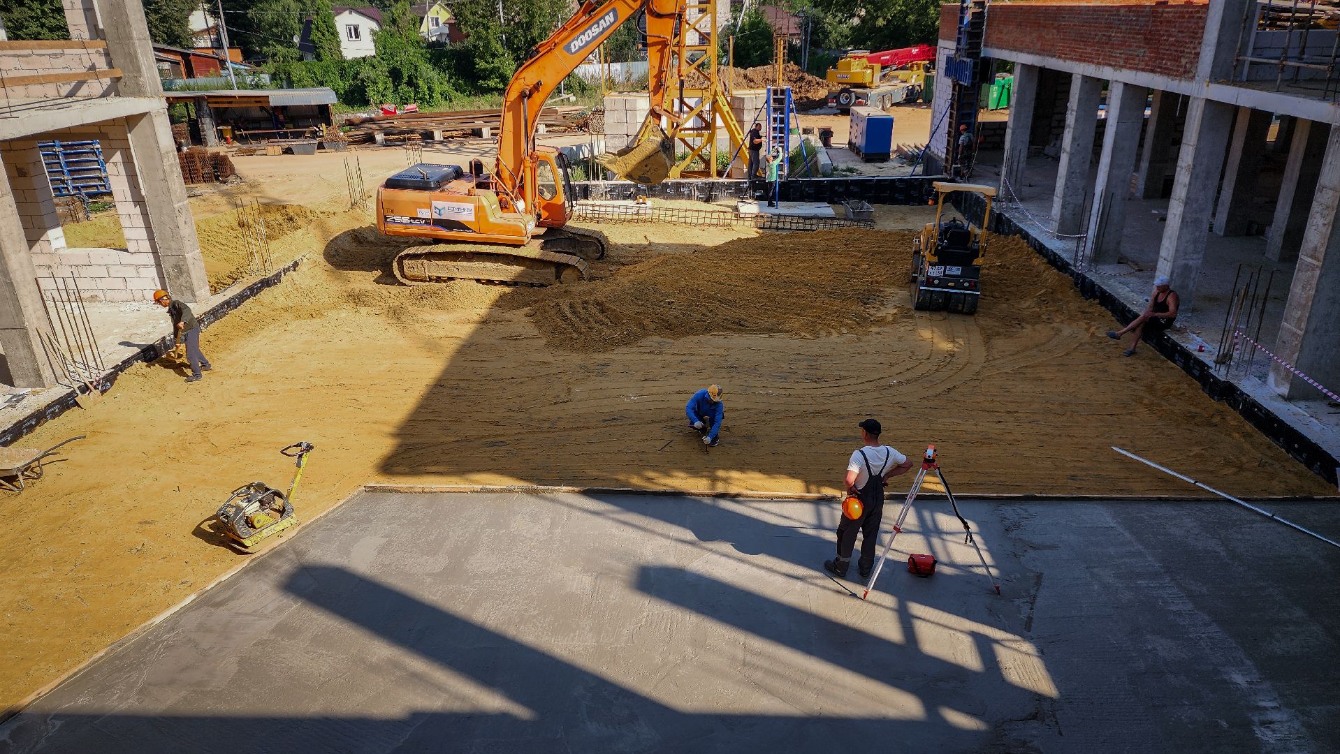 бронницы, строительство пристройки к лицею, монолитные работы, новый корпус лицея в бронницах,