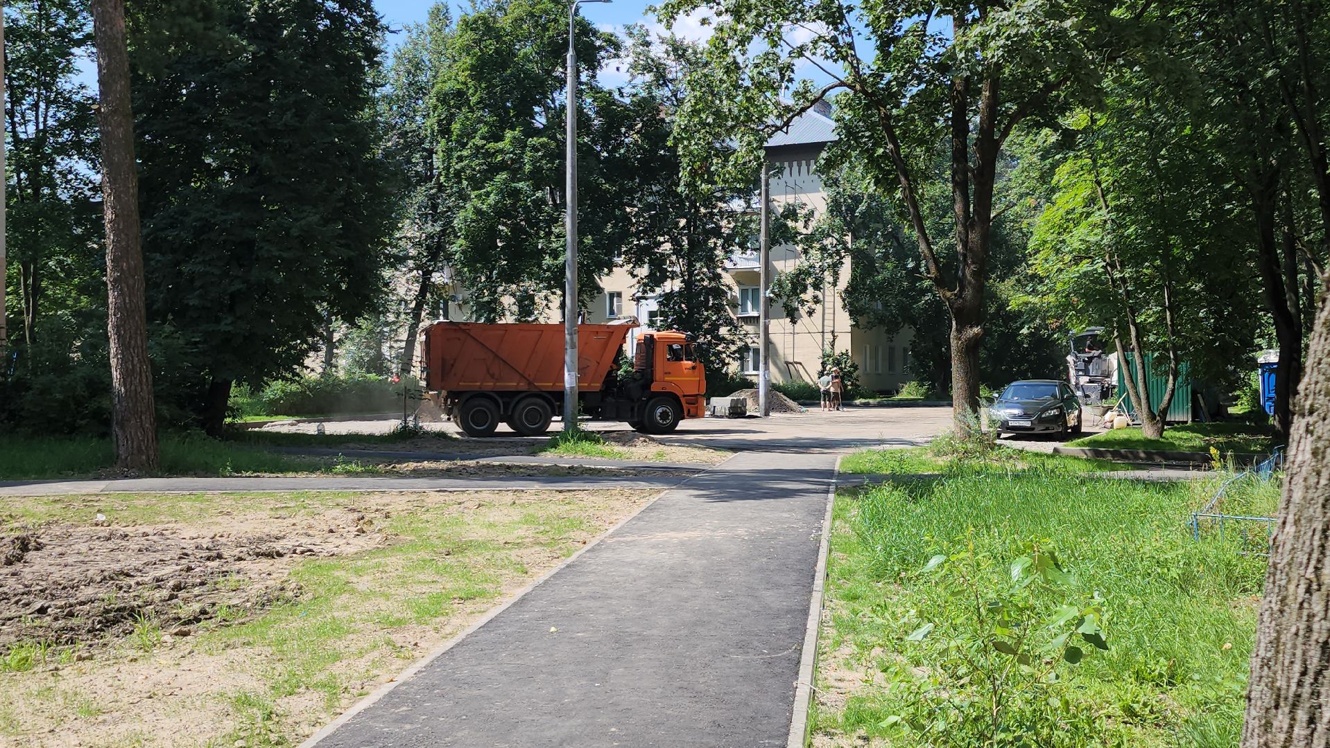 щёлково, благоустройство двора, снятие асфальта,