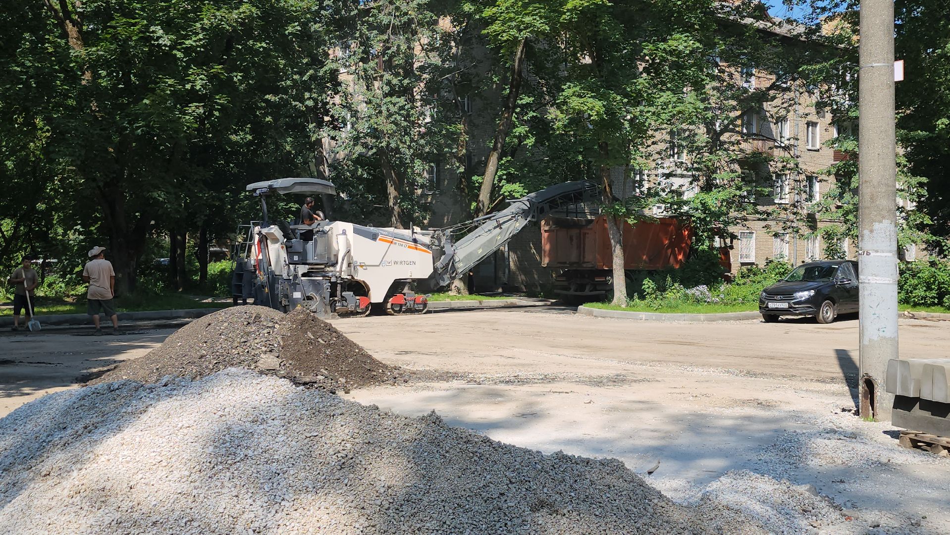 щёлково, благоустройство двора, снятие асфальта,