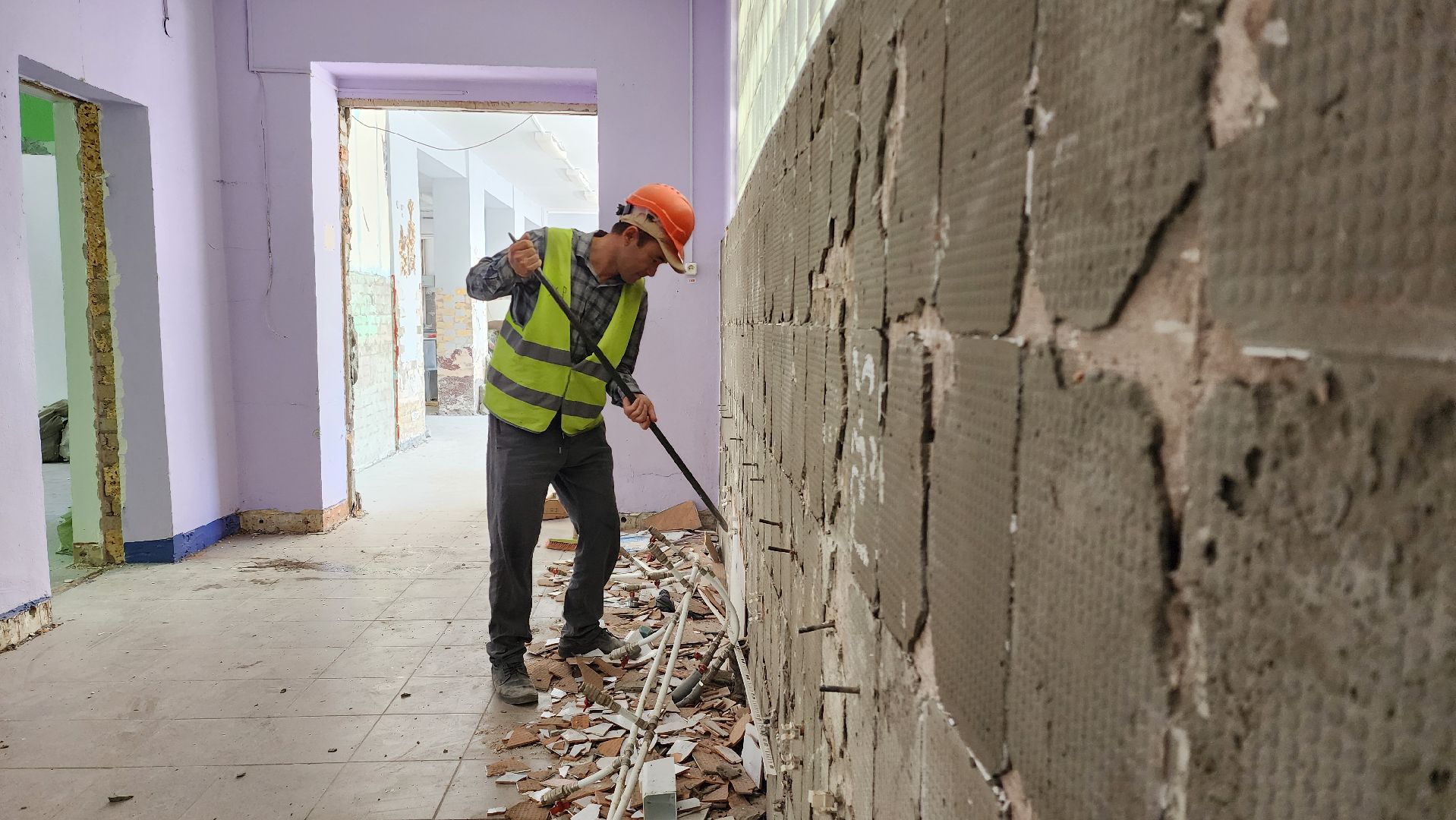 капитальный ремонт школы, Демонтаж , Лобня,Школа 3,