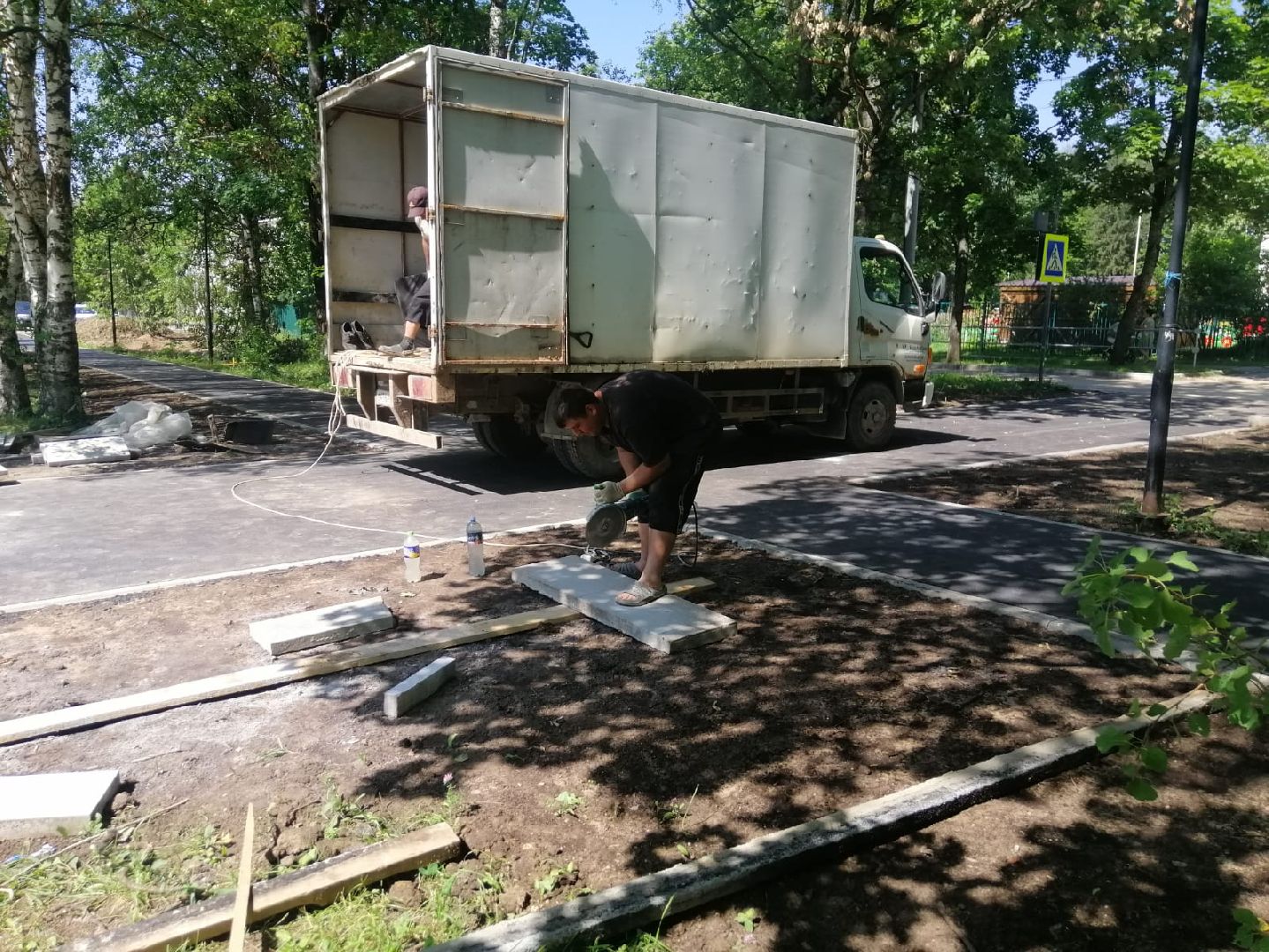 городской округ восход, благоустройство, стадион, ремонт входной группы, гранитная плитка,