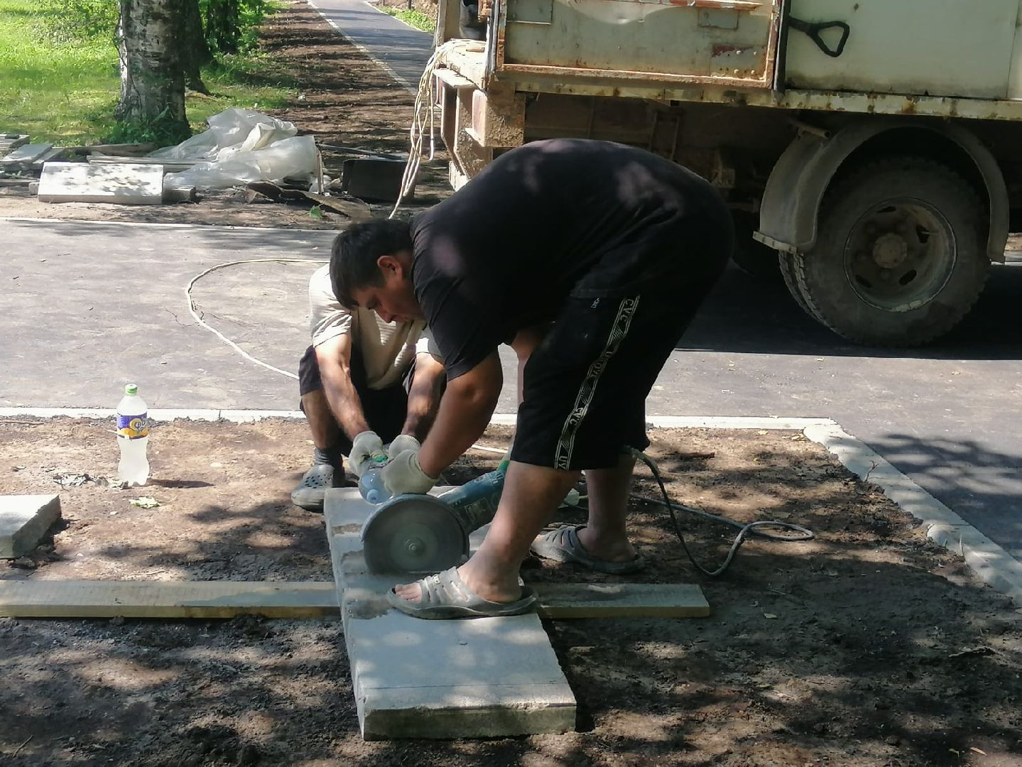 городской округ восход, благоустройство, стадион, ремонт входной группы, гранитная плитка,