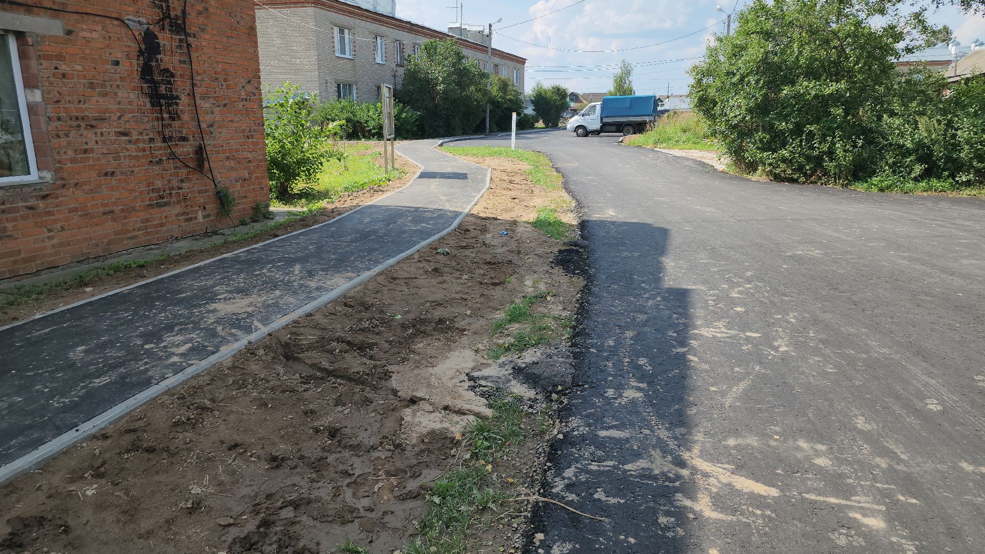 щёлково, Богослово, благоустройство двора, новый асфальт,