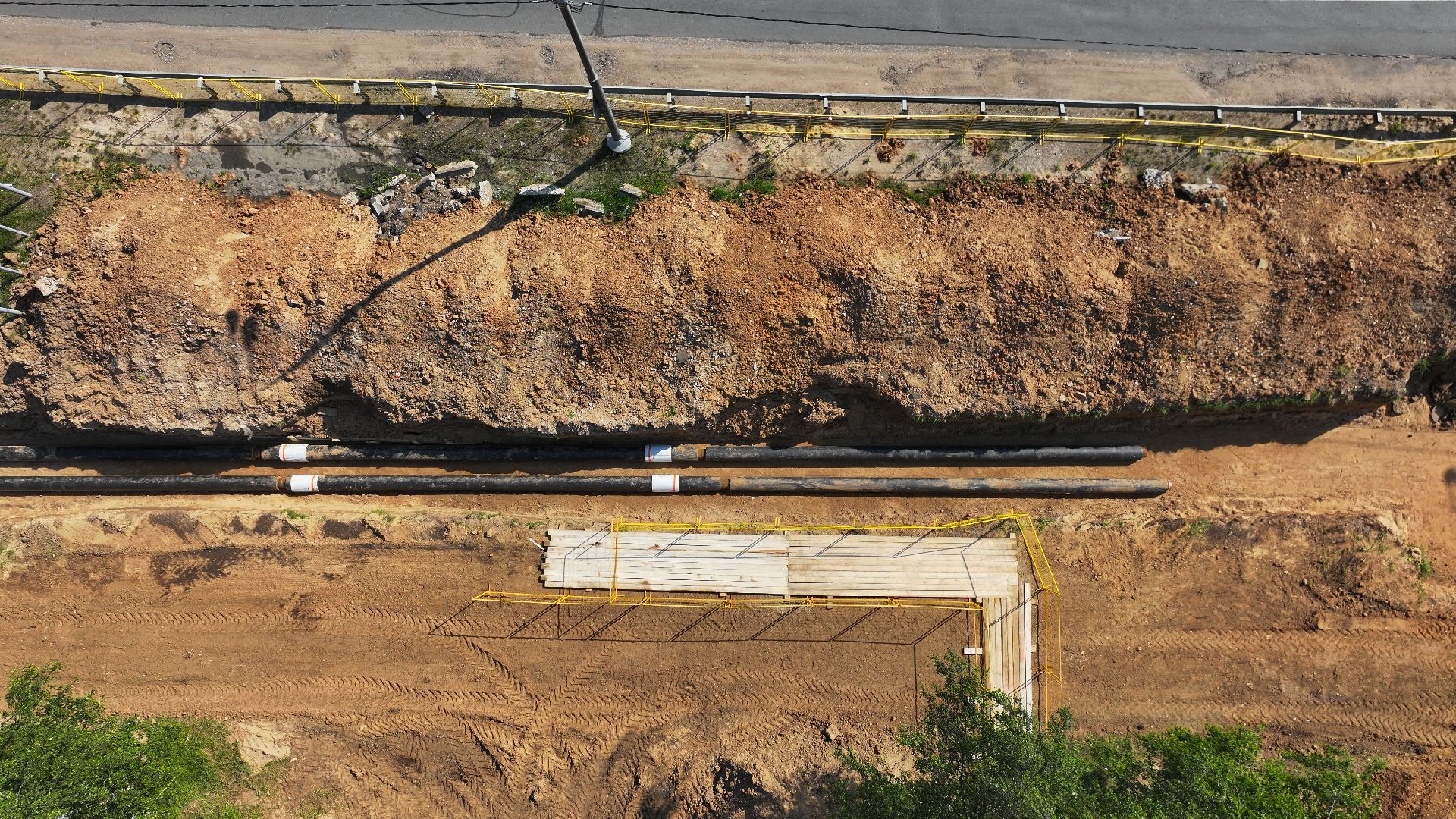 видео с коптера, теплосети руза,