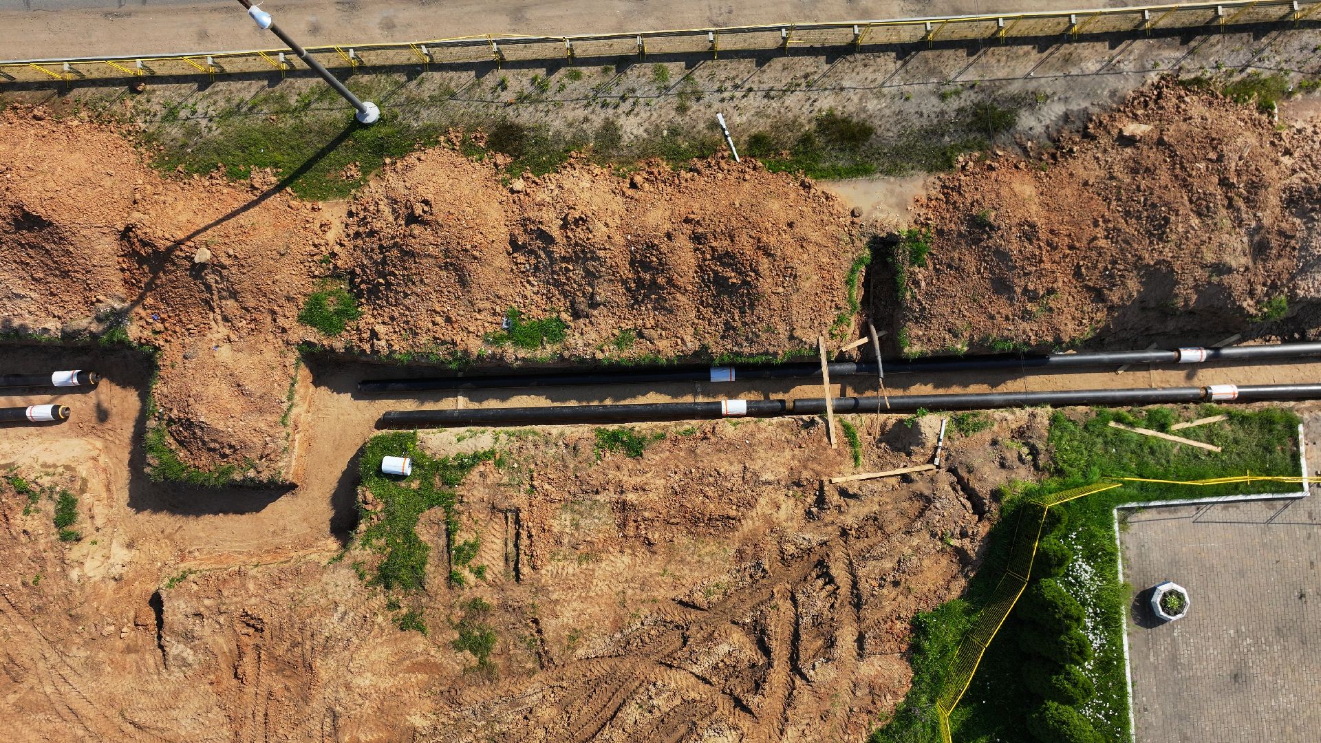 видео с коптера, теплосети руза,