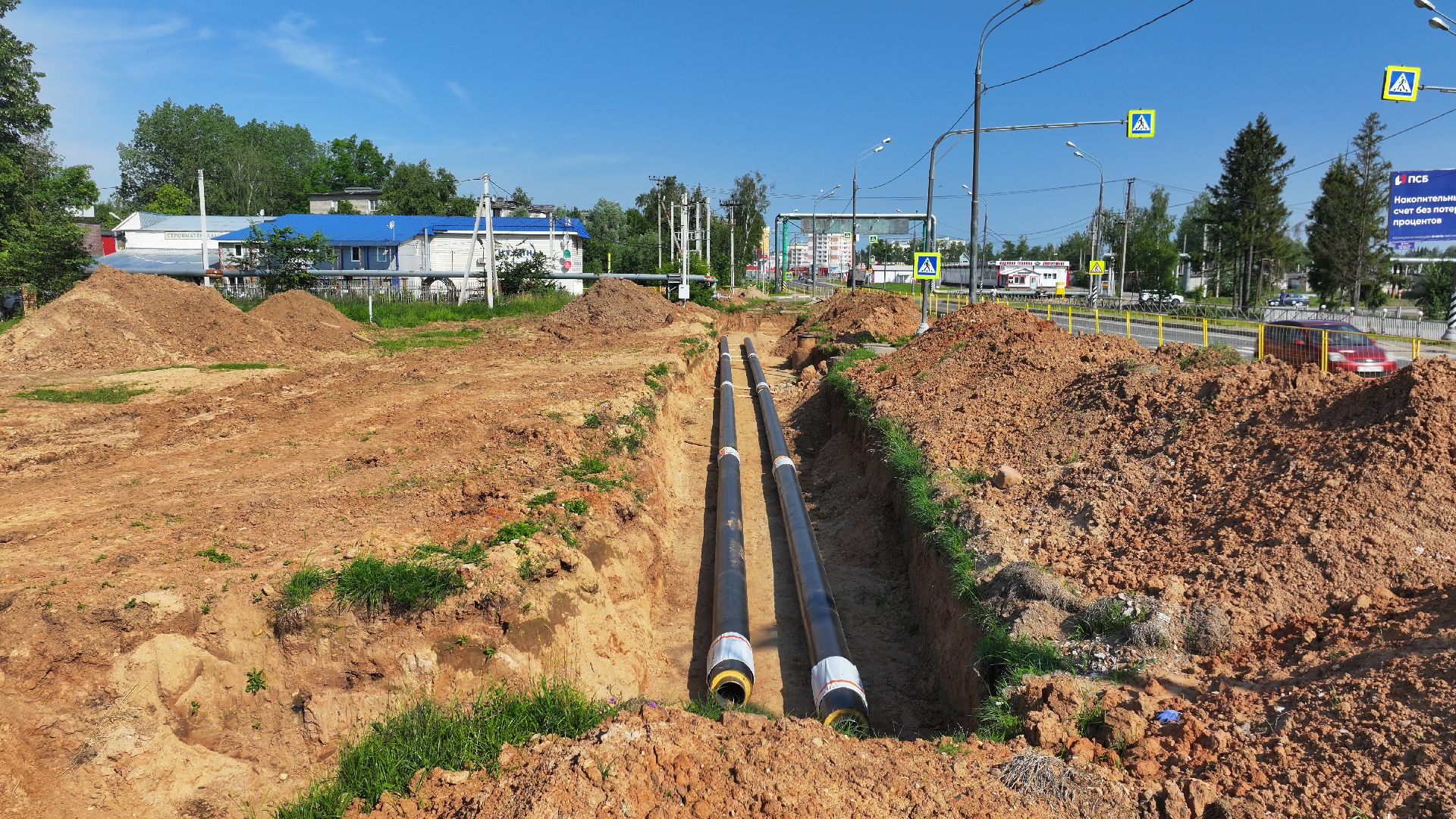 видео с коптера, теплосети руза,