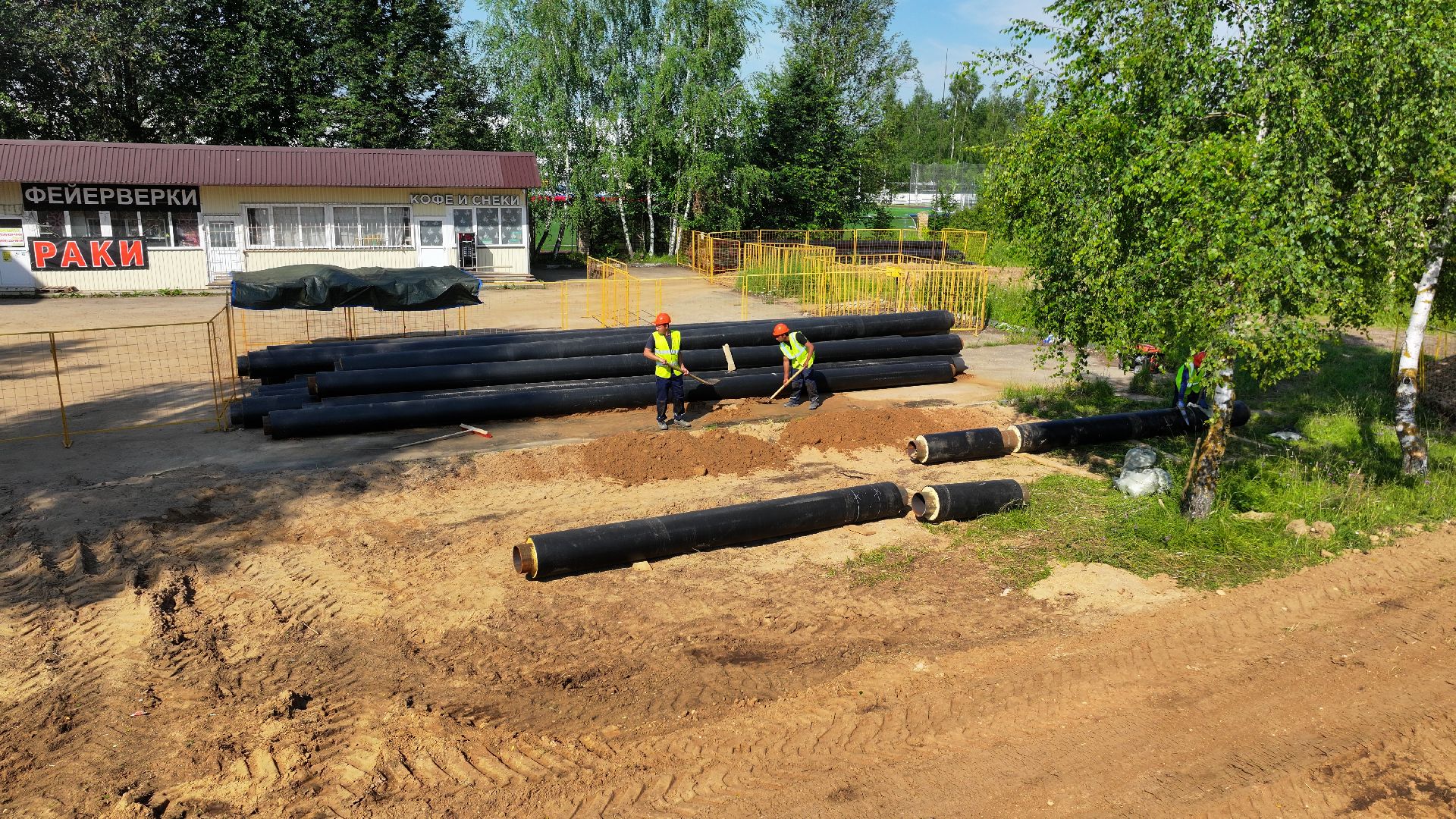 видео с коптера, теплосети руза,