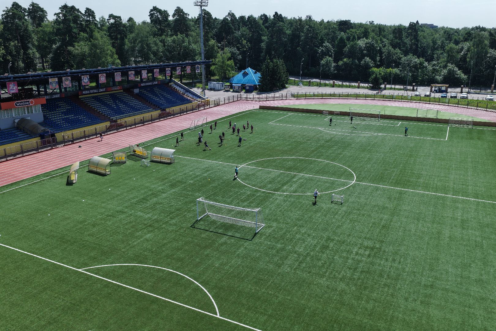 видео с коптера, стадион зоркий, спорт в красногорске,