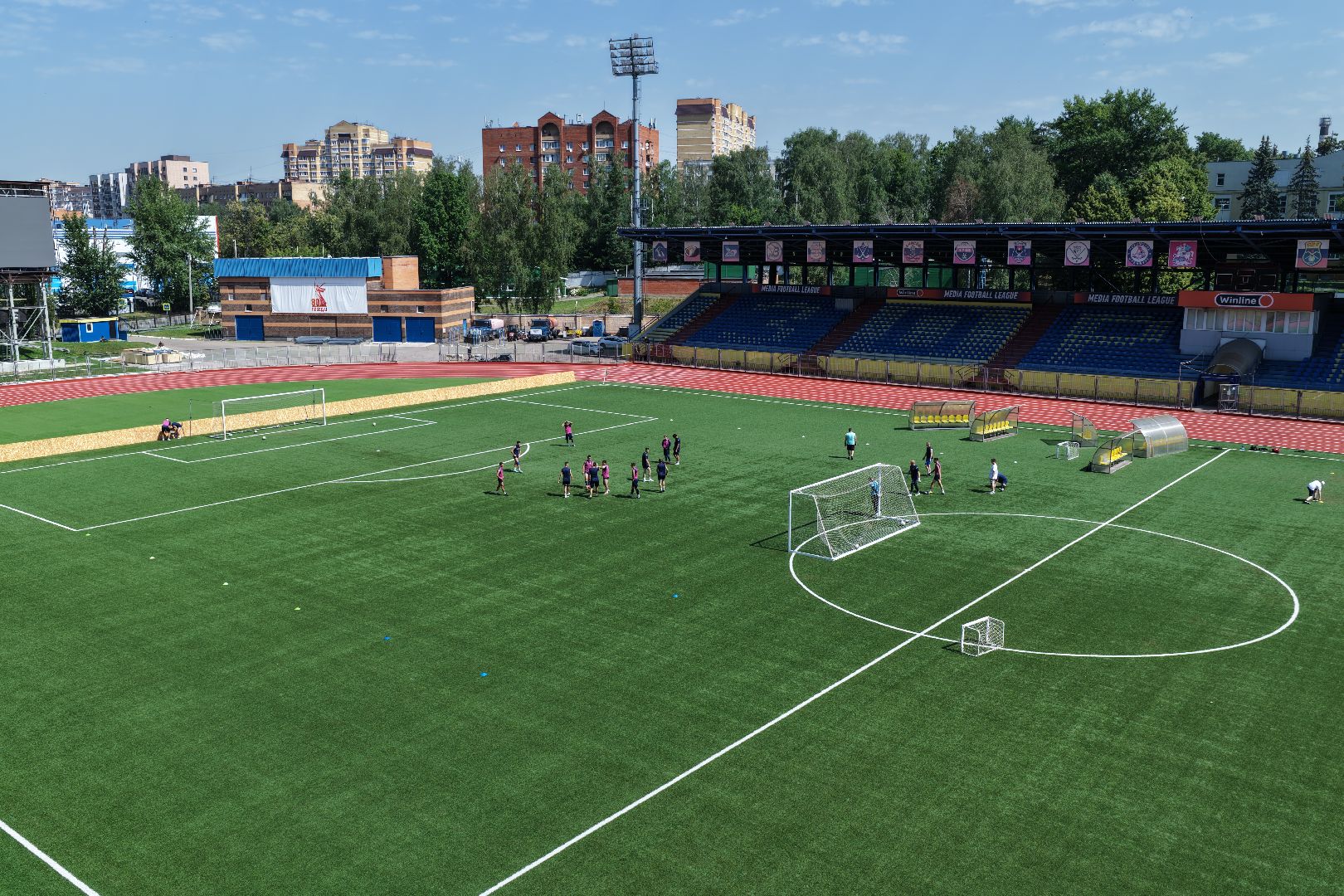 видео с коптера, стадион зоркий, спорт в красногорске,