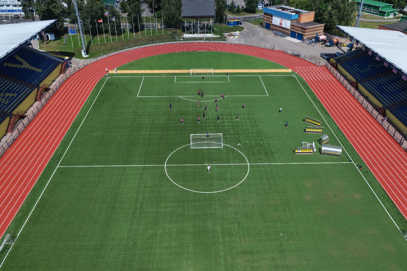 видео с коптера, стадион зоркий, спорт в красногорске,