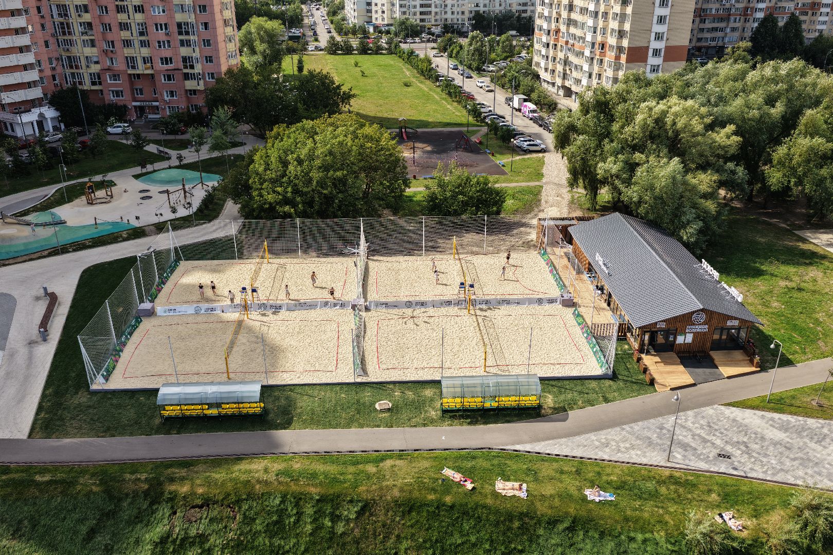 видео с коптера, спорт в красногорске, волейбол красногорск, волейбол павшинская пойма,