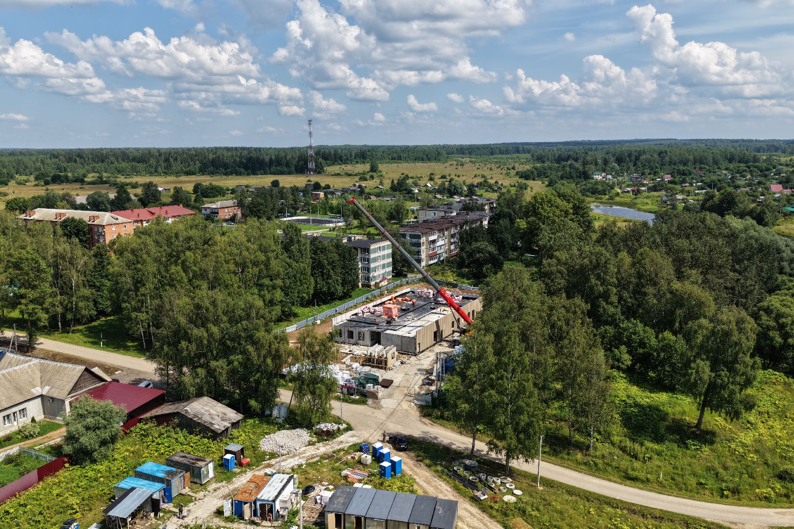 видео с коптера, строительство фапа, медицина волоколамска,  фап судниково,
