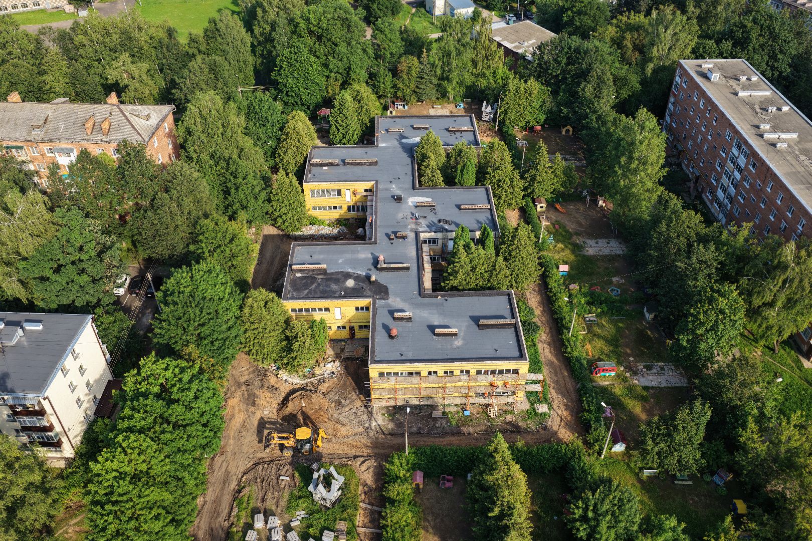 видео с коптера, детский сад 5 волоколамск, капремонт детского сада волоколамск,