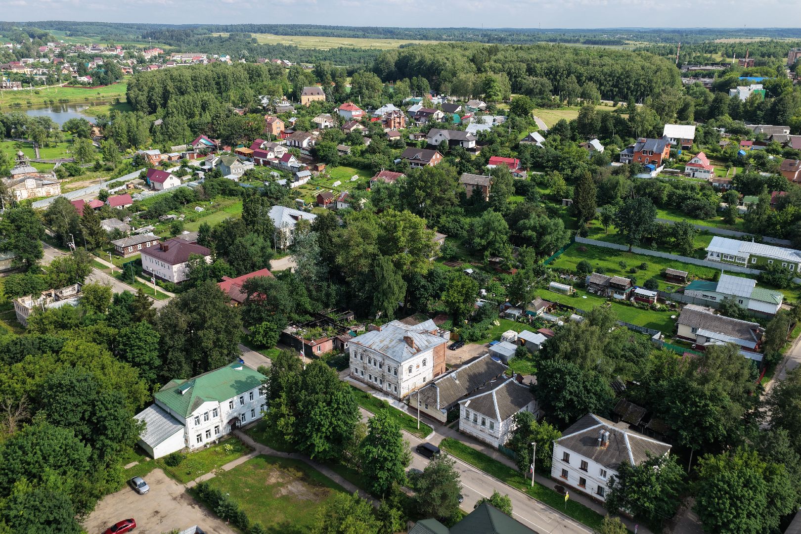 видео с коптера, реставрация старинного дома волоколамск,