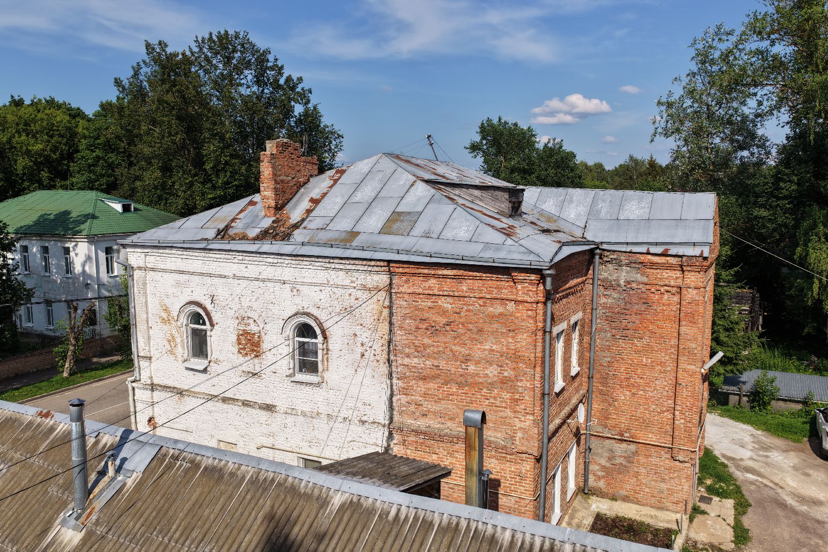 видео с коптера, реставрация старинного дома волоколамск,