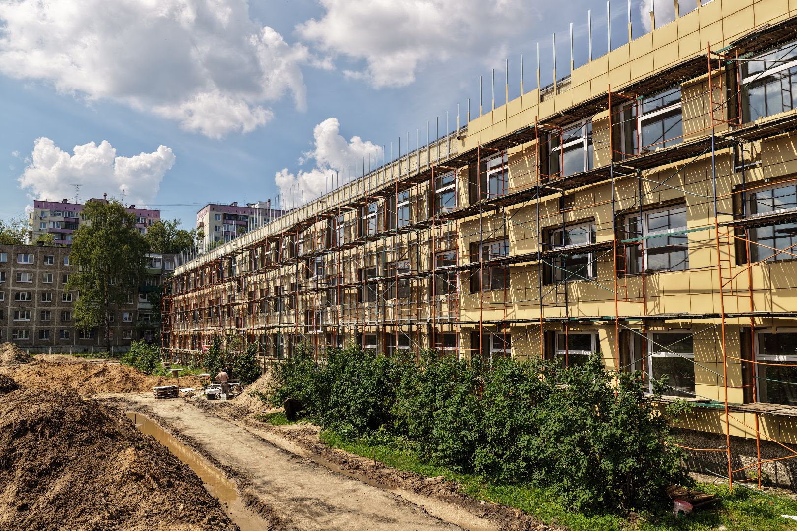 видео с коптера, капремонт гимназии балашиха,