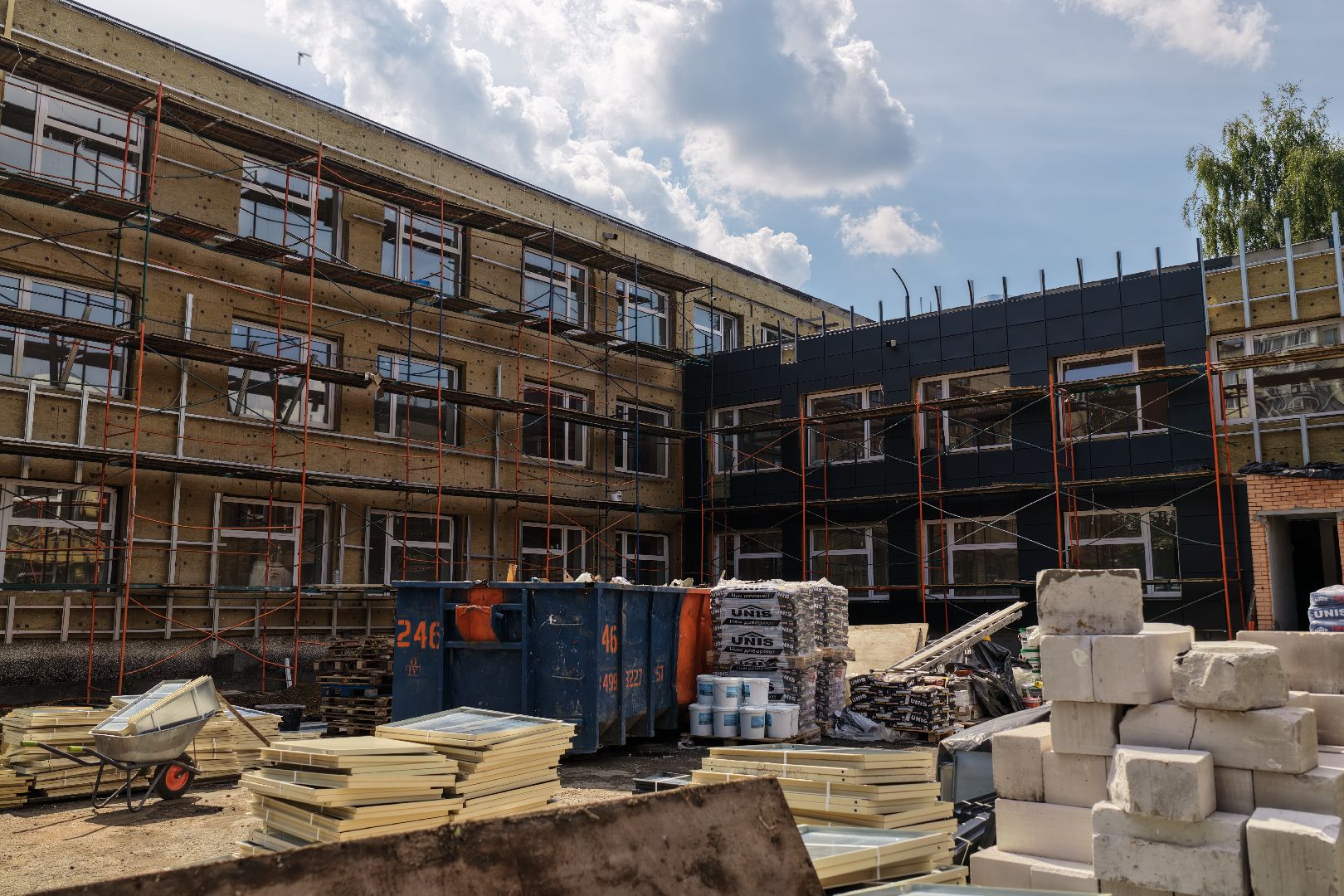 видео с коптера, капремонт гимназии балашиха,