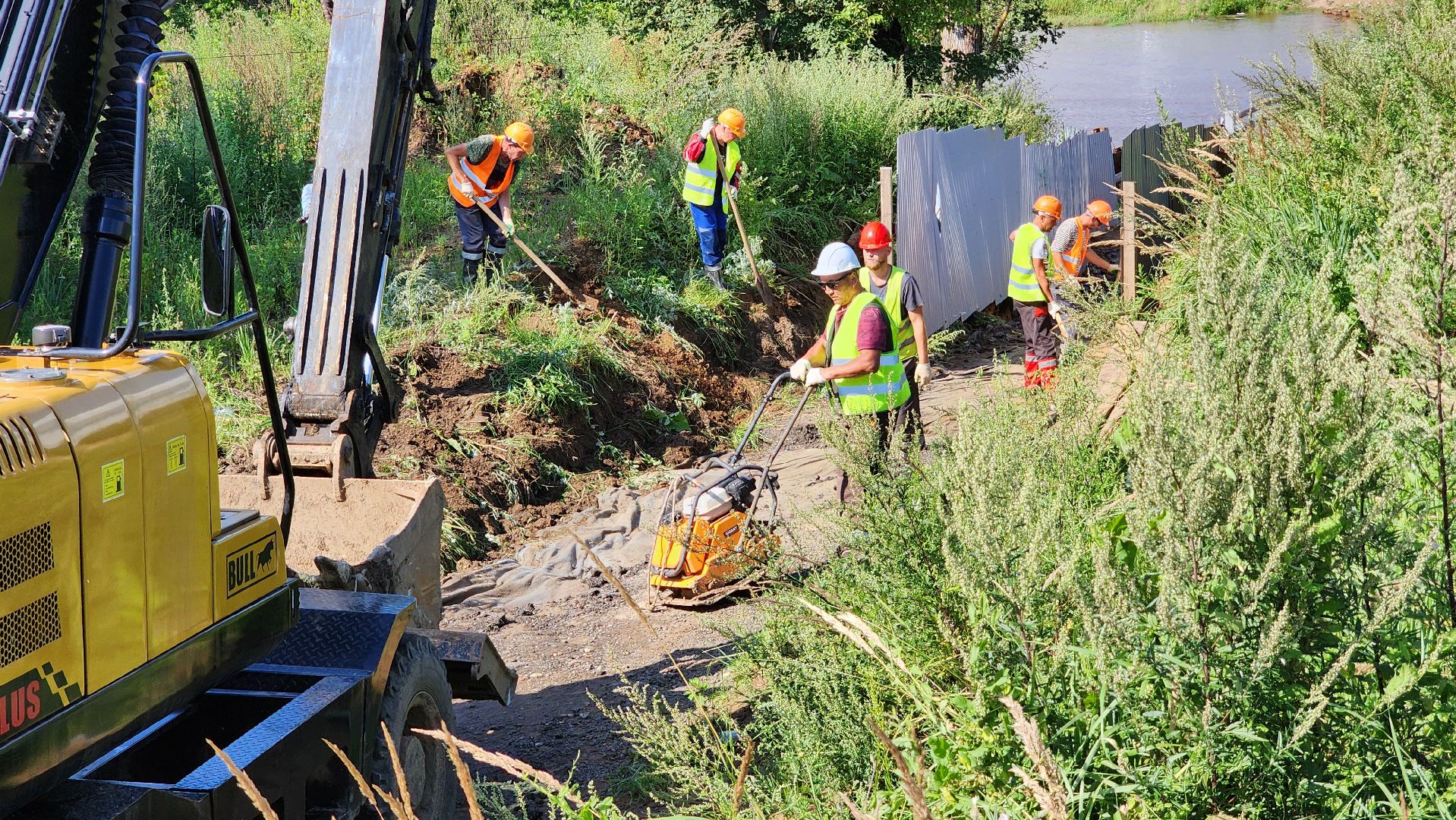 Руза, Поречье , Ремонт моста , Ликвидация последствий ливня ,