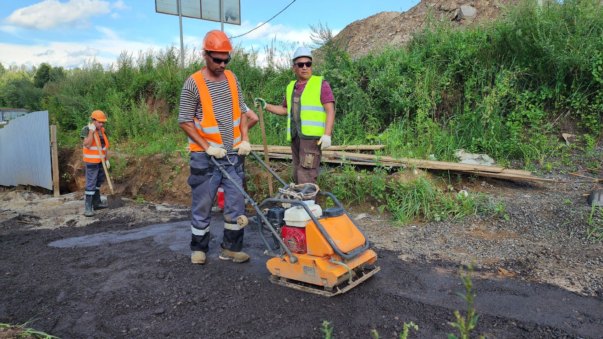 Руза, Поречье , Ремонт моста , Ликвидация последствий ливня ,