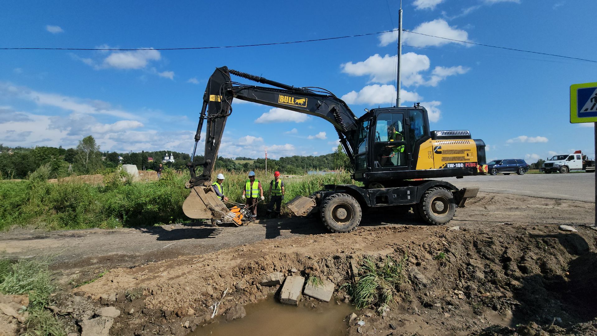 Руза, Поречье , Ремонт моста , Ликвидация последствий ливня ,