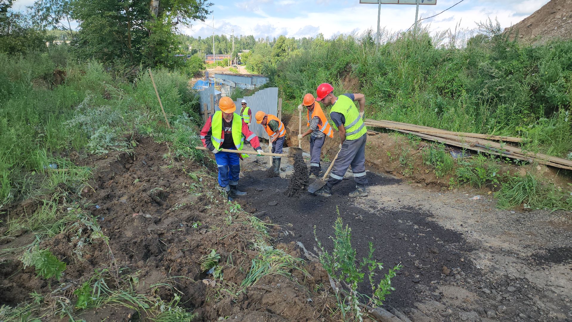 Руза, Поречье , Ремонт моста , Ликвидация последствий ливня ,