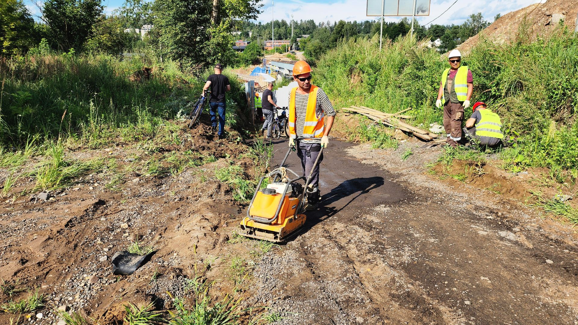 Руза, Поречье , Ремонт моста , Ликвидация последствий ливня ,