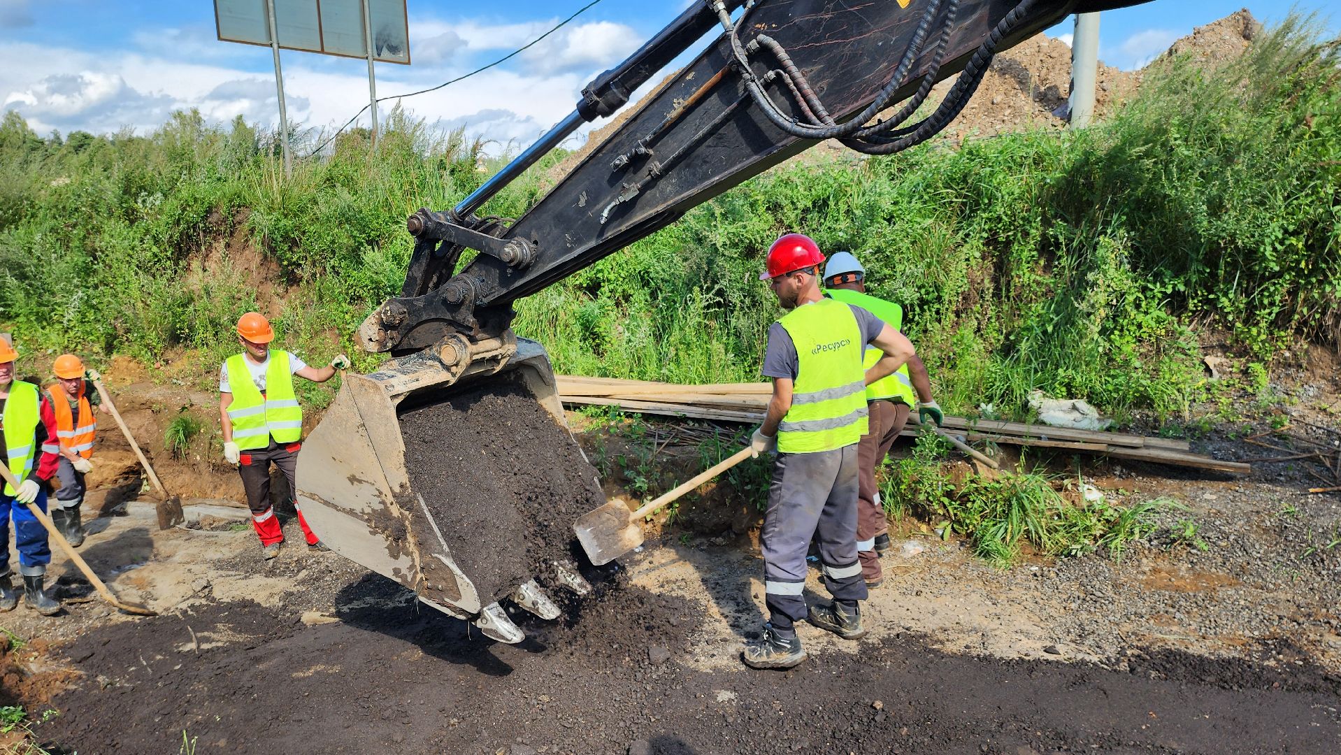 Руза, Поречье , Ремонт моста , Ликвидация последствий ливня ,