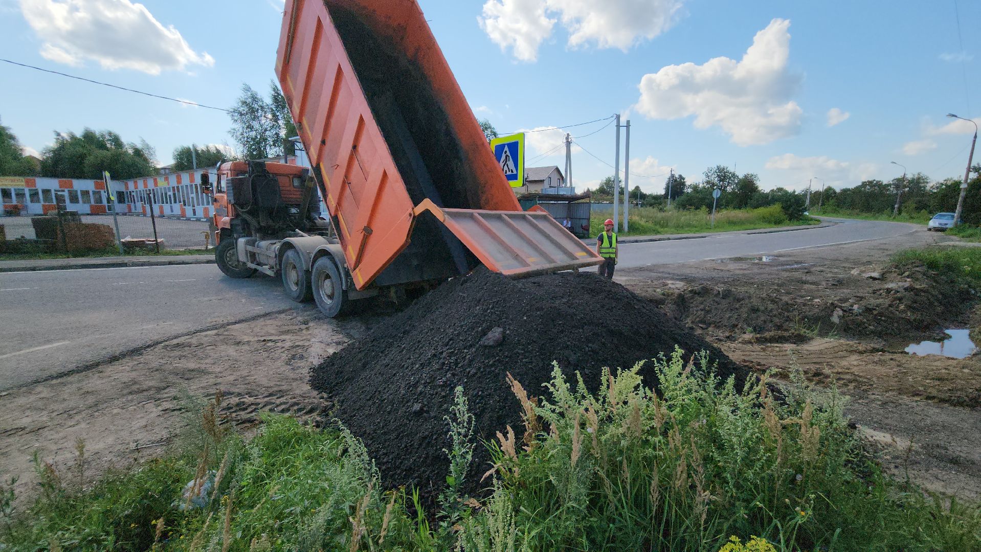 Руза, Поречье , Ремонт моста , Ликвидация последствий ливня ,